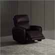 Furniture of America Alipark Faux Leather Power Recliner with USB Ports in Black