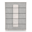 Furniture of America Sable Two Tone 5-Drawer Wood Chest in Washed White