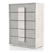 Furniture of America Sable Two Tone 5-Drawer Wood Chest in Washed White