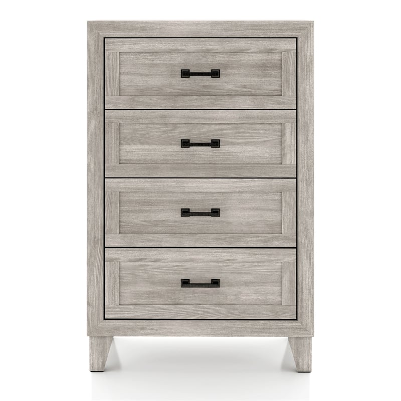 Furniture of America Junile 4-Drawer Wood Chest in Washed White