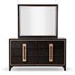 FOA Wenton 2-Piece 6-Drawer Solid Wood Dresser and Mirror Set in Espresso