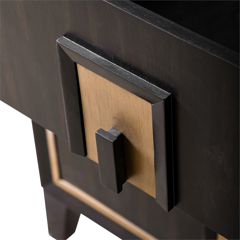 FOA Wenton 2-Piece 6-Drawer Solid Wood Dresser and Mirror Set in Espresso