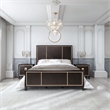 FOA Wenton 3-Piece Espresso Solid Wood Bedroom Set - King + 2 Nightstands