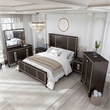 FOA Wenton 6pc Espresso Wood Bed Set - King+2 Nightstands+Chest+Dresser+Mirror