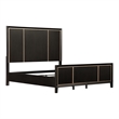 FOA Wenton 5pc Espresso Wood Bed Set - King + 2 Nightstands + Dresser + Mirror