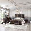 FOA Wenton 5pc Espresso Wood Bed Set - King + 2 Nightstands + Dresser + Mirror
