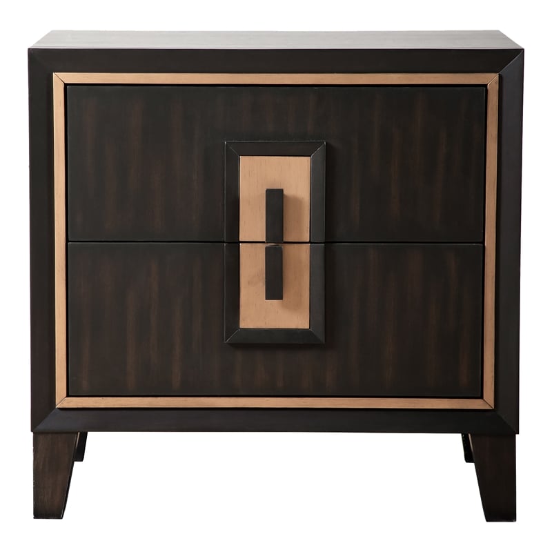 Furniture of America Wenton 2-Drawer Solid Wood Nightstand in Espresso