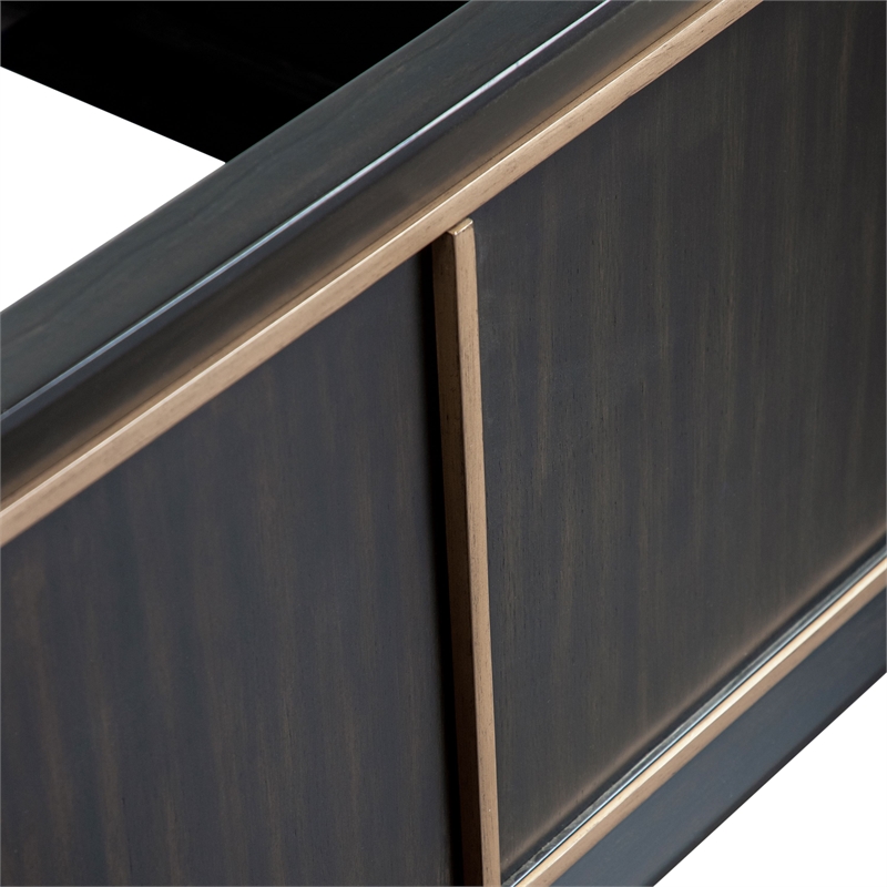 Furniture of America Wenton Panel Solid Wood Queen Bed in Espresso