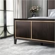 Furniture of America Wenton Panel Solid Wood Queen Bed in Espresso