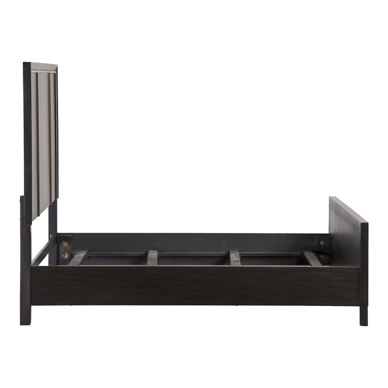 Furniture of America Wenton Panel Solid Wood Queen Bed in Espresso