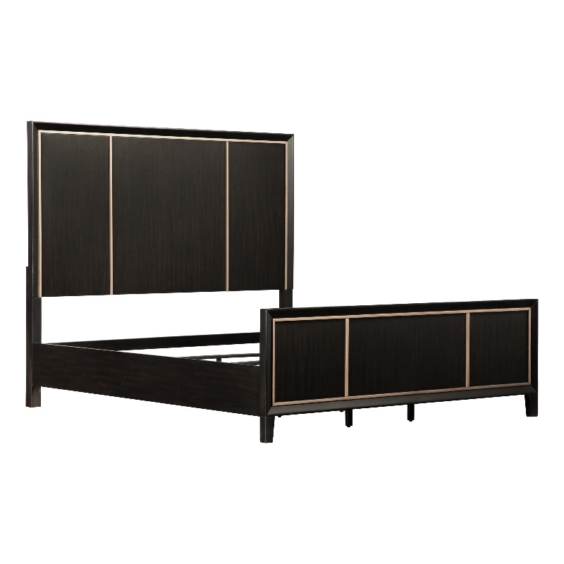 Furniture of America Wenton Panel Solid Wood Queen Bed in Espresso