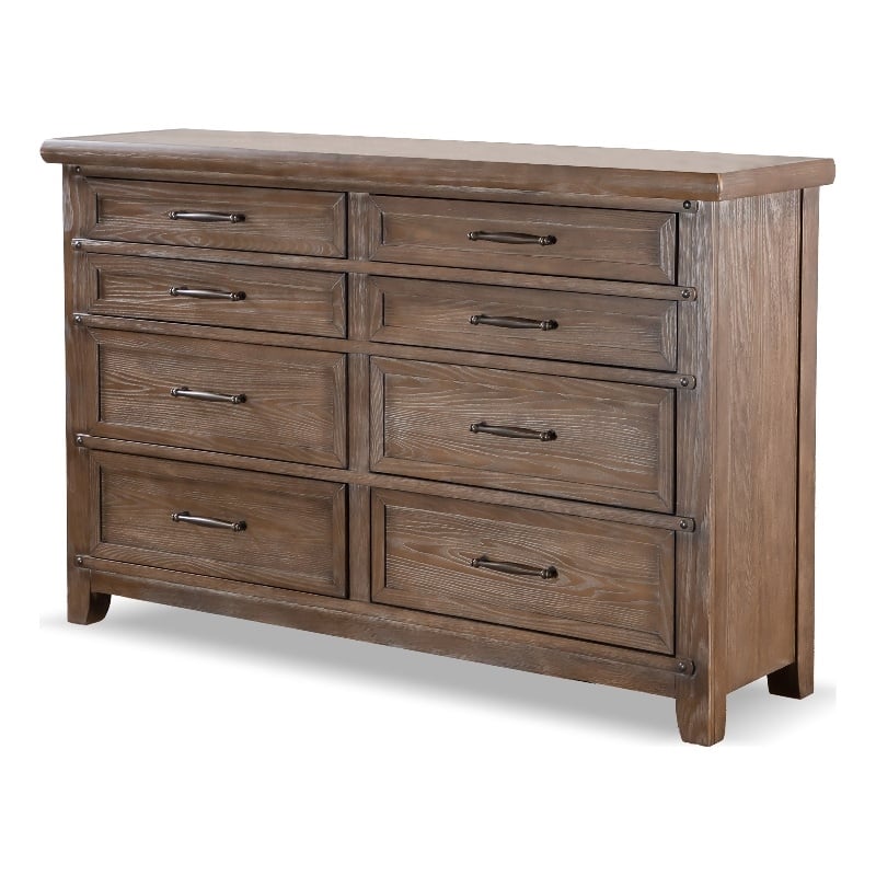 Furniture of America Saides 8-Drawer Solid Wood Dresser in Brown