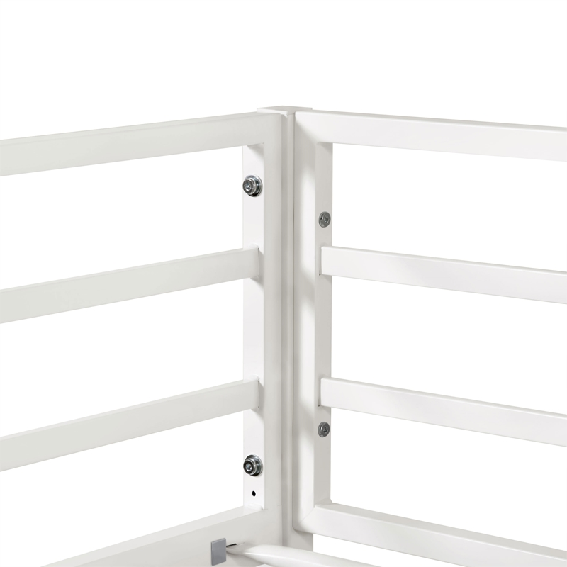 Furniture of America Saintel Iron Twin over Twin Bunk Bed in White