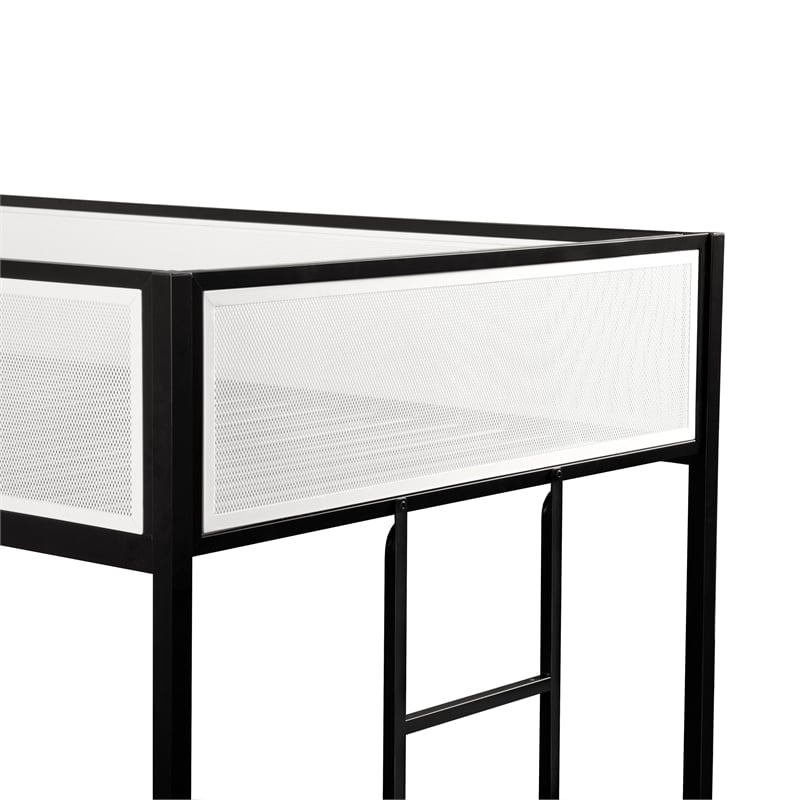 Furniture of America Druman Iron Twin over Twin Bunk Bed in Black