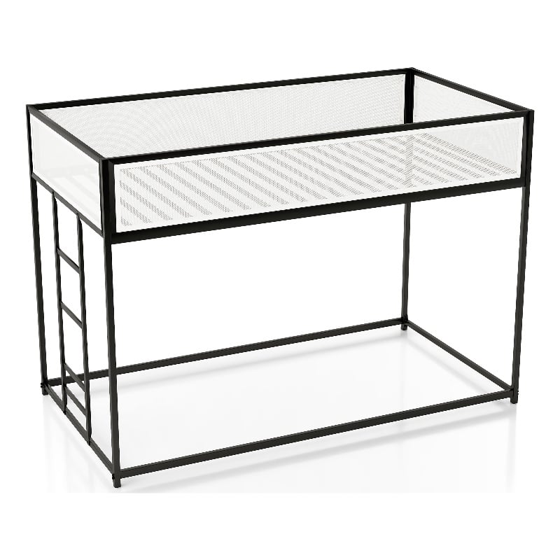 Furniture of America Druman Iron Twin over Twin Bunk Bed in Black