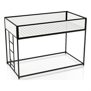 Furniture of America Druman Iron Twin over Twin Bunk Bed in Black
