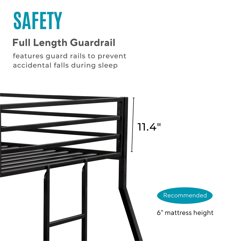 Furniture of America Saphere Iron Twin over Full Bunk Bed in White
