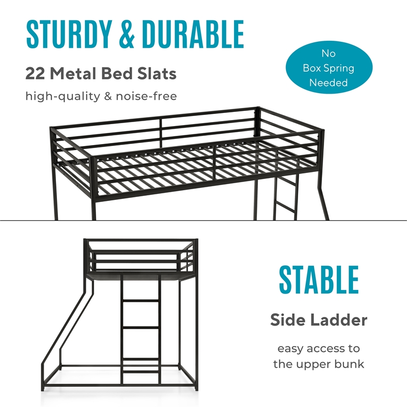 Furniture of America Saphere Iron Twin over Full Bunk Bed in White