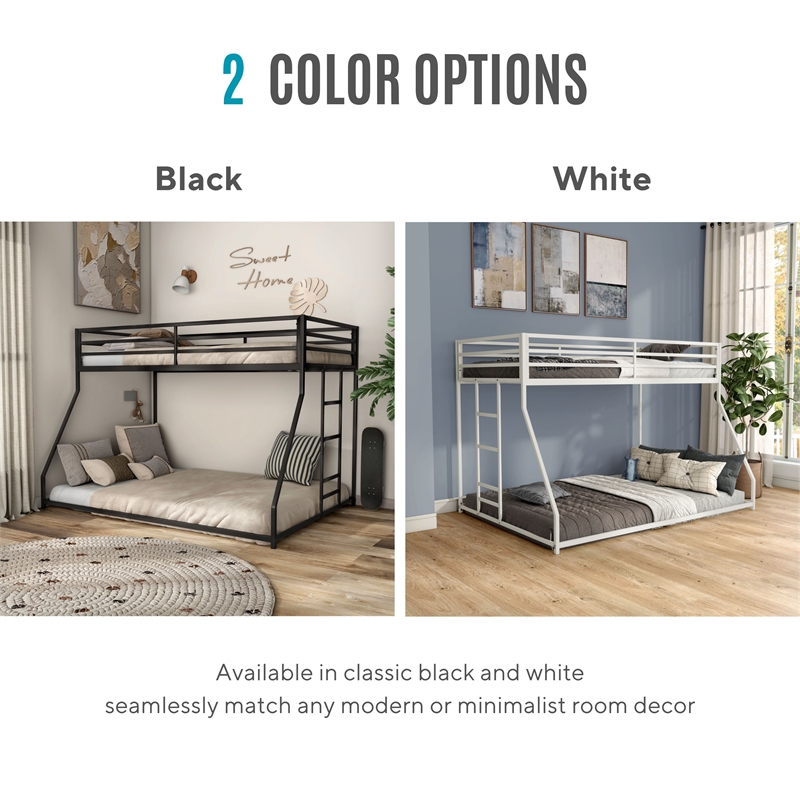 Furniture of America Saphere Iron Twin over Full Bunk Bed in White