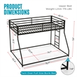 Furniture of America Saphere Iron Twin over Full Bunk Bed in White