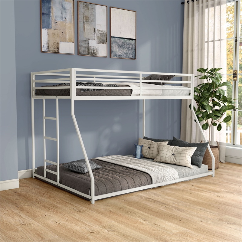 Furniture of America Saphere Iron Twin over Full Bunk Bed in White