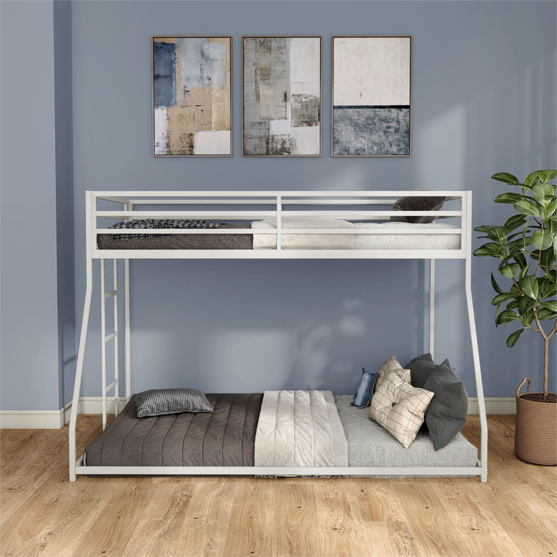 Furniture of America Saphere Iron Twin over Full Bunk Bed in White