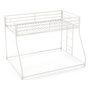 furniture of america saphere iron twin over full bunk bed in white