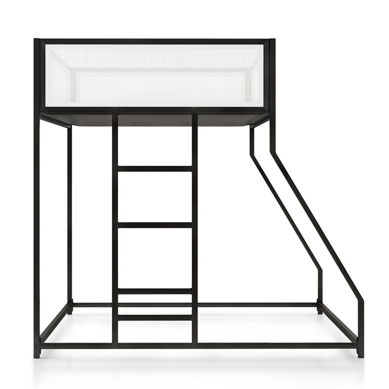 Furniture of America Eugen Iron Twin over Full Bunk Bed in Black