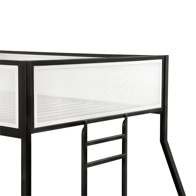 Furniture of America Eugen Iron Twin over Full Bunk Bed in Black