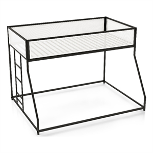 furniture of america eugen iron twin over full bunk bed in black