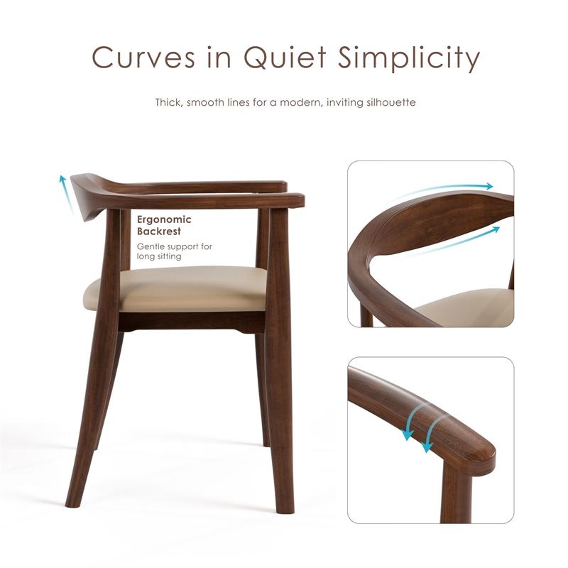 Furniture of America Ralmon Solid Wood Side Chairs in Rich Walnut (Set of 2)