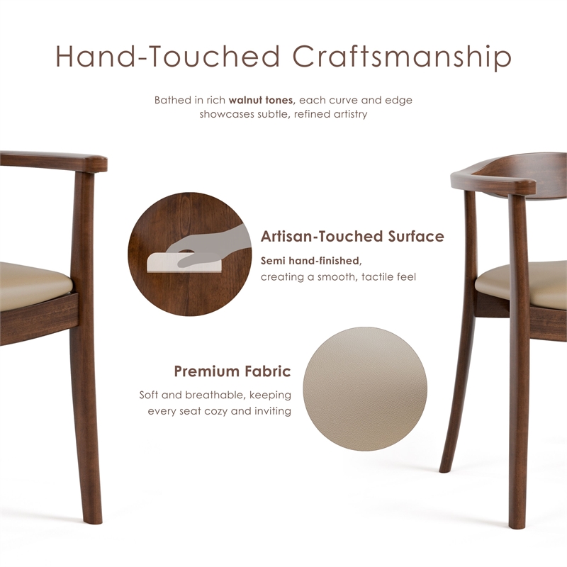 Furniture of America Ralmon Solid Wood Side Chairs in Rich Walnut (Set of 2)