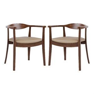 furniture of america ralmon solid wood side chairs in rich walnut (set of 2)