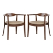 Furniture of America Ralmon Solid Wood Side Chairs in Rich Walnut (Set of 2)