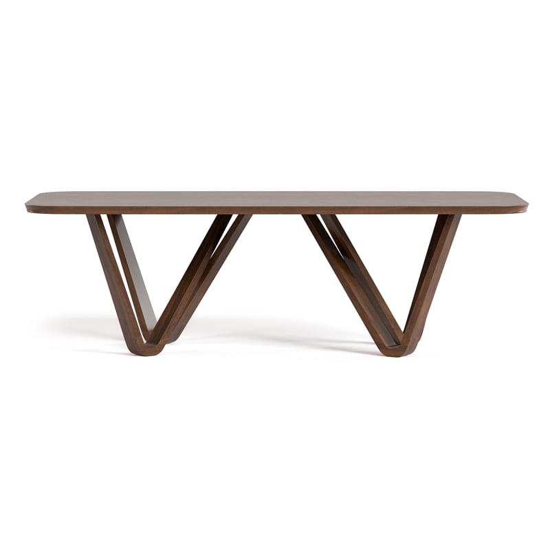 Furniture of America Ralmon Solid Wood Dining Table in Rich Walnut