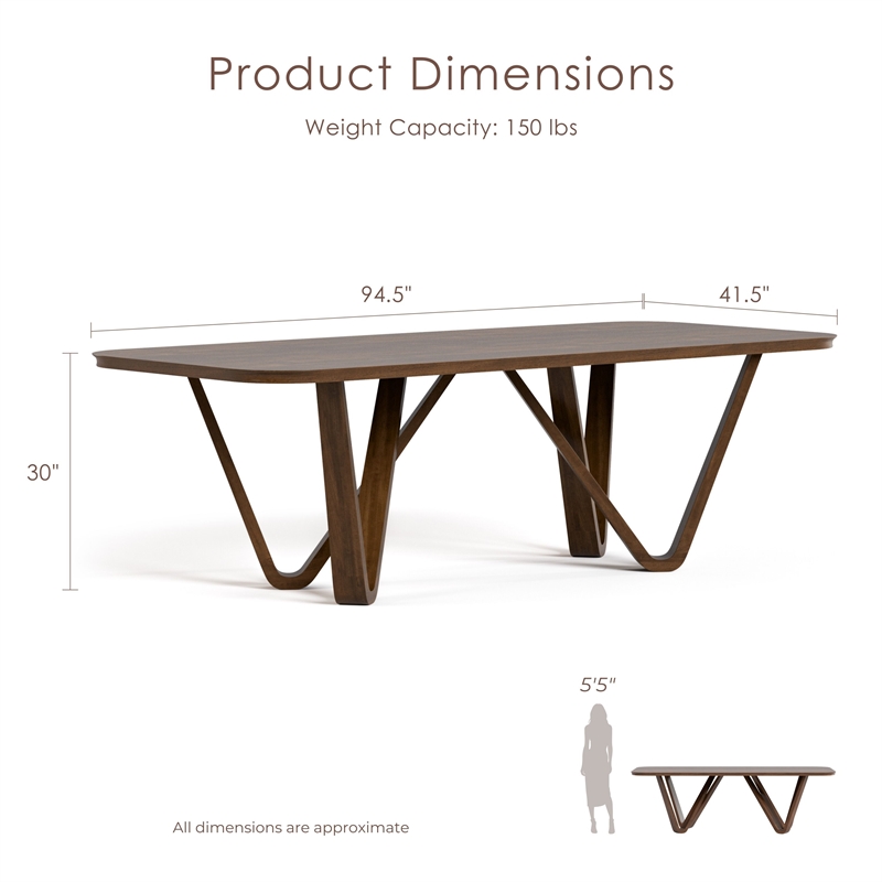 Furniture of America Ralmon Solid Wood Dining Table in Rich Walnut