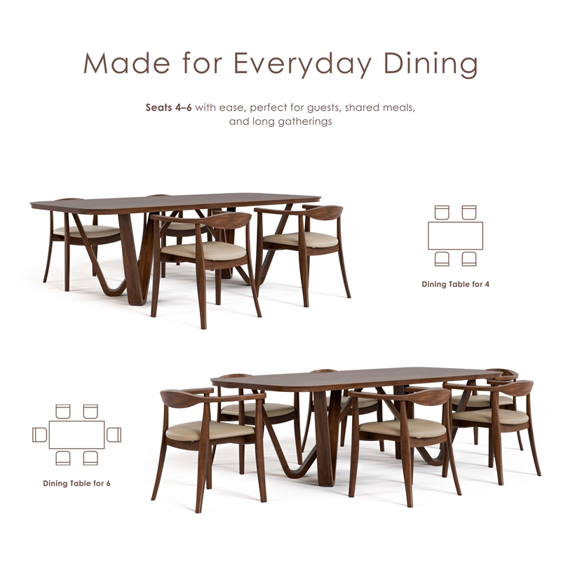 Furniture of America Ralmon Solid Wood Dining Table in Rich Walnut