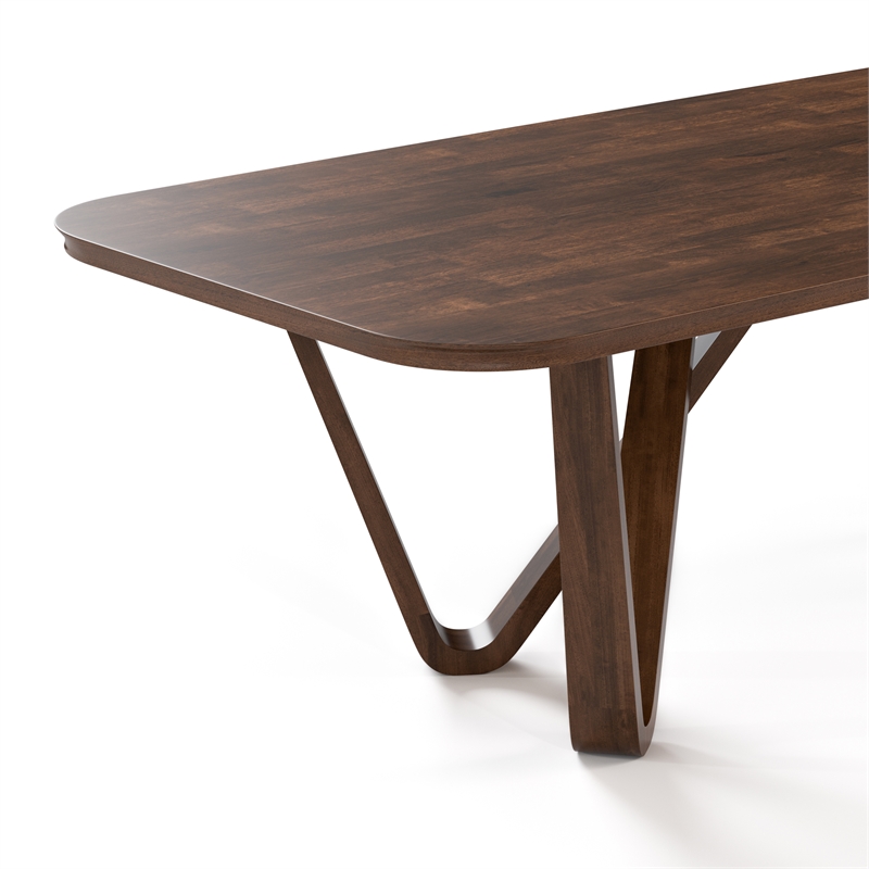 Furniture of America Ralmon Solid Wood Dining Table in Rich Walnut