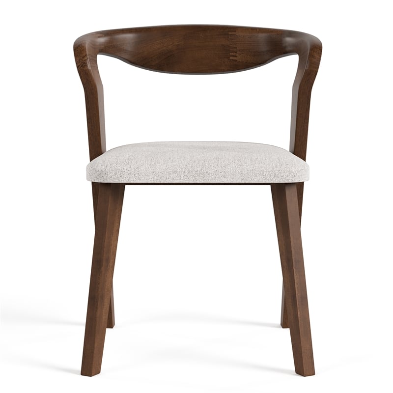 Furniture of America Pascan Solid Wood Side Chairs in Rich Walnut (Set of 2)