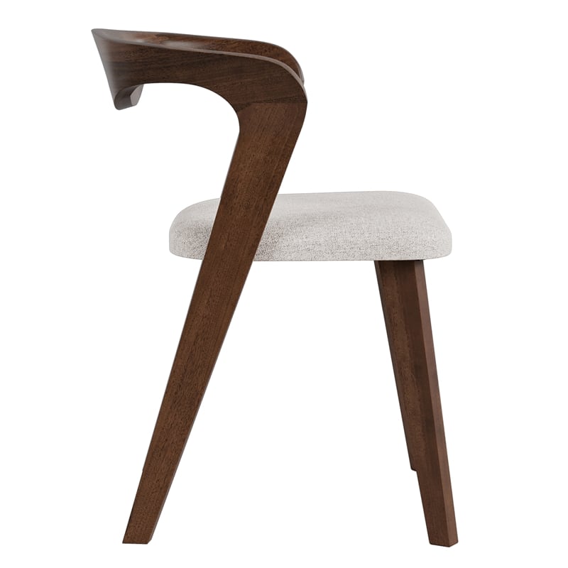 Furniture of America Pascan Solid Wood Side Chairs in Rich Walnut (Set of 2)