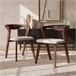 Furniture of America Pascan Solid Wood Side Chairs in Rich Walnut (Set of 2)