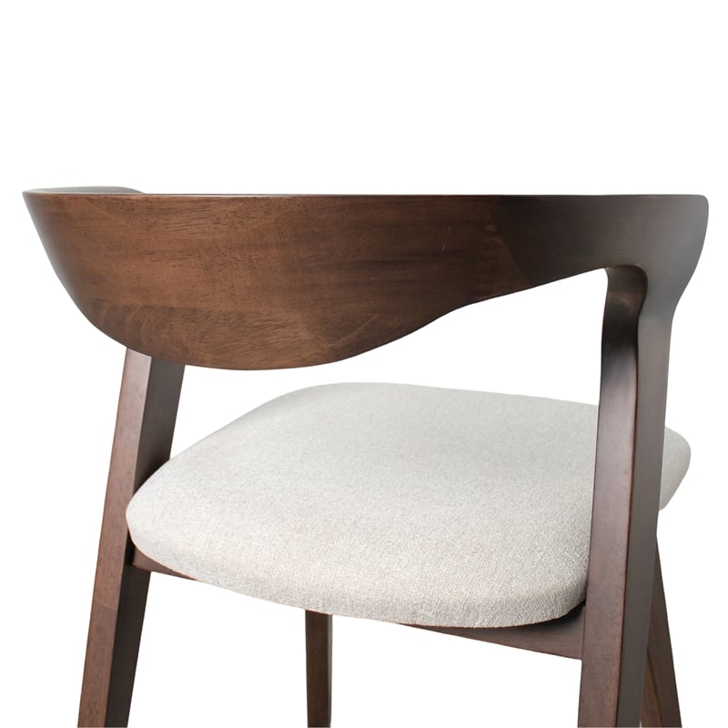 Furniture of America Pascan Solid Wood Side Chairs in Rich Walnut (Set of 2)