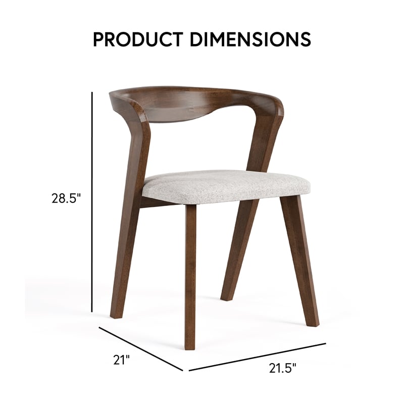 Furniture of America Pascan Solid Wood Side Chairs in Rich Walnut (Set of 2)