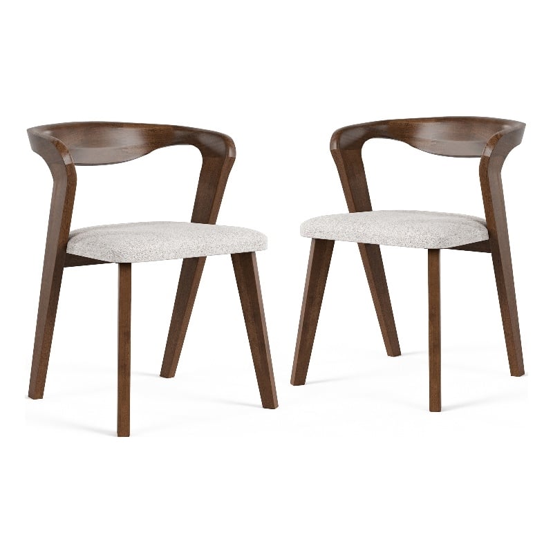 Furniture of America Pascan Solid Wood Side Chairs in Rich Walnut (Set of 2)
