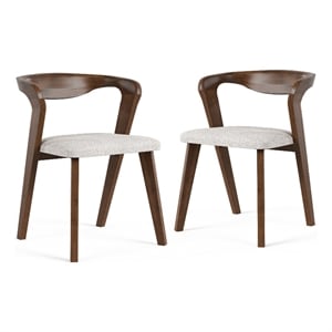 Furniture of America Pascan Solid Wood Side Chairs in Rich Walnut (Set of 2)