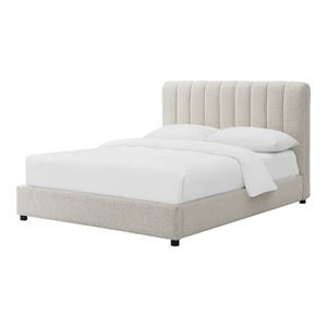 Furniture of America Garret Upholstered Boucle Fabric Queen Bed in White