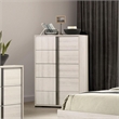 Furniture of America Turntile 5-Drawer Wood Chest in Washed White