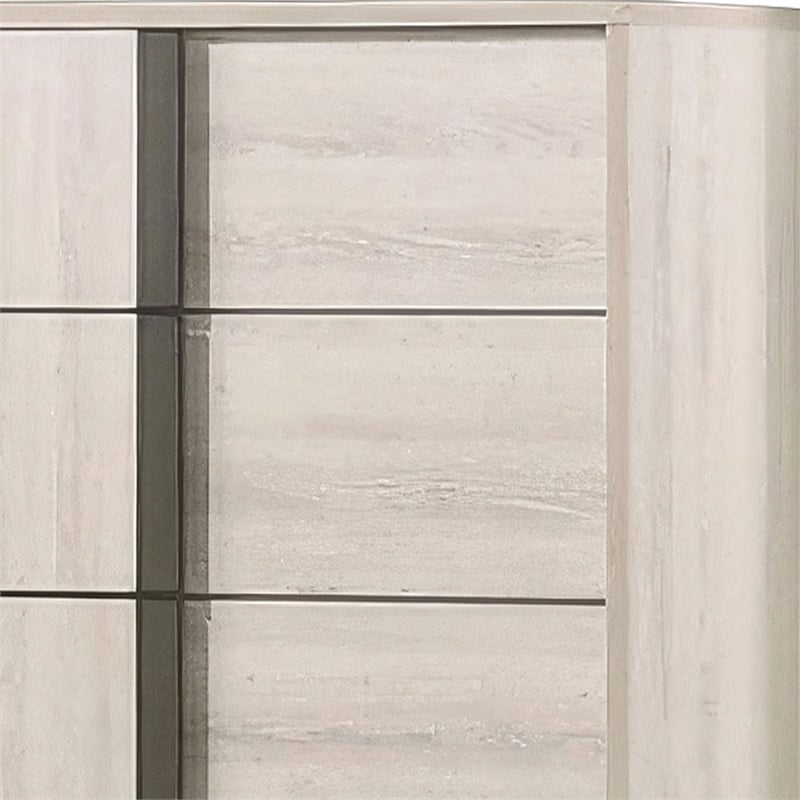 Furniture of America Turntile 5-Drawer Wood Chest in Washed White