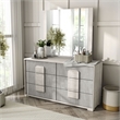 FOA Sable 2-Piece 6-Drawer Wood Dresser and Mirror Set in Washed White