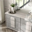 FOA Sable 2-Piece 6-Drawer Wood Dresser and Mirror Set in Washed White